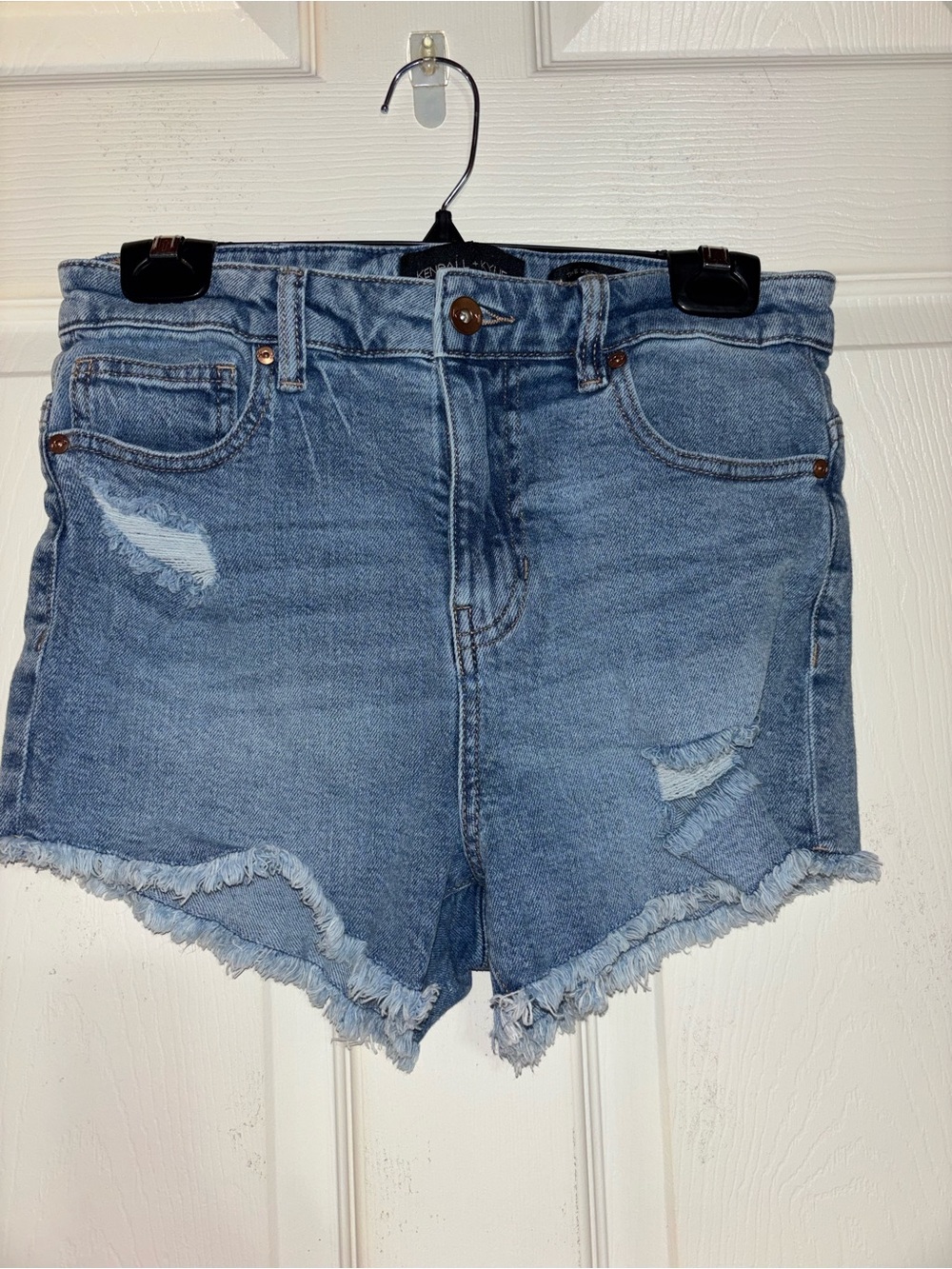 Kendall & Kylie Light Blue Distressed Denim Shorts